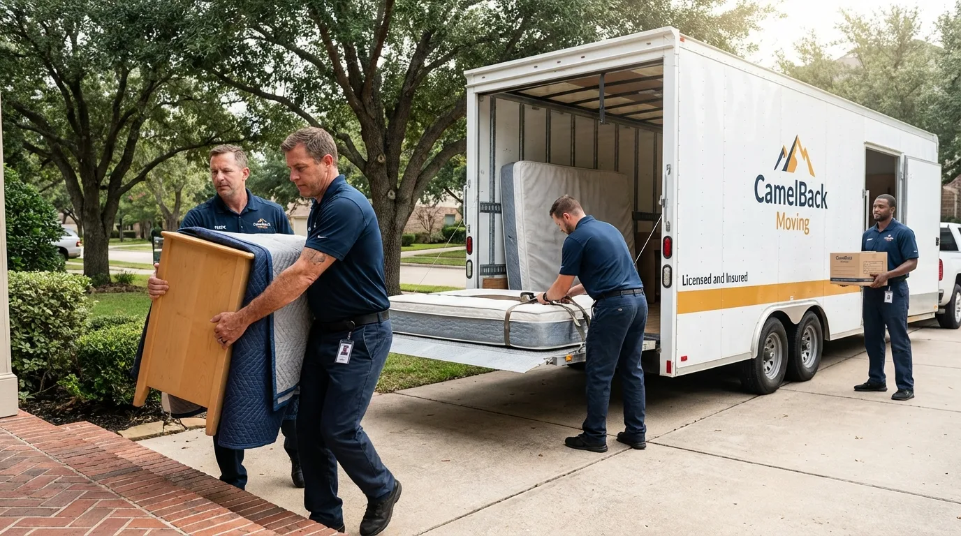 Crew loading residential truck for cross-state move from Arlington, GA