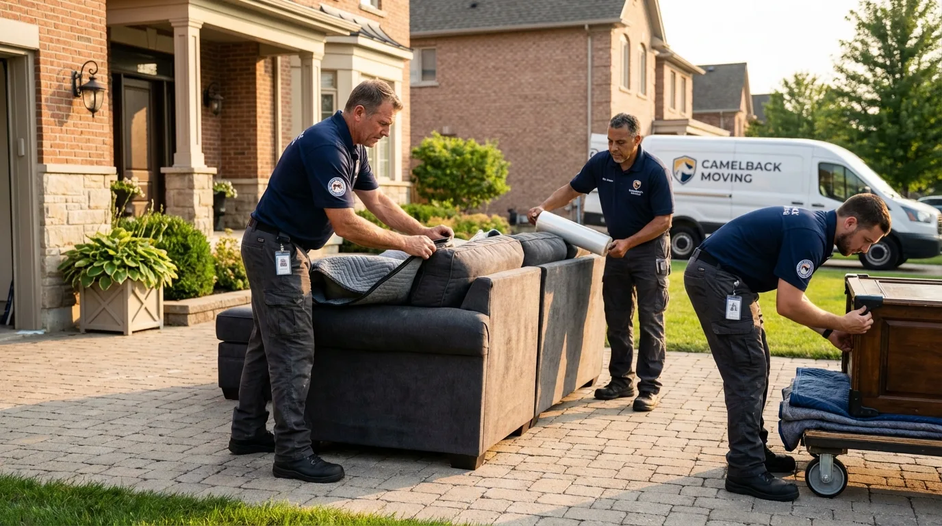 Large estate moving crew wrapping furniture in Arlington, GA